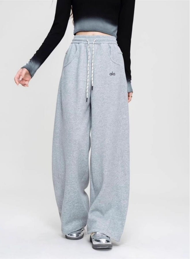سروال رياضي ALO - بنطلون واسع كاجوال - مناسب لفصل الربيع والخريف (رمادي) - Image 1