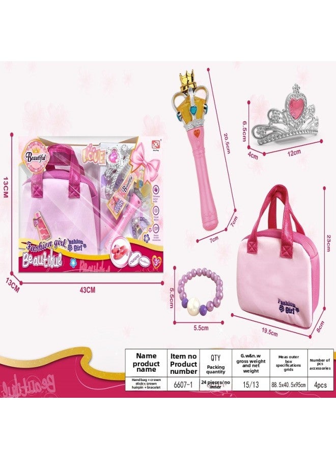 Children's Princess Toy Jewelry Handbag Umbrella Shoes Girl's Simulation Toy Set Play House-Color:96607-1 - Image 1
