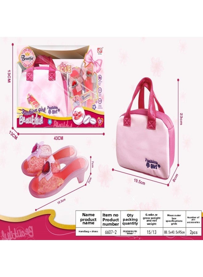 Children's Princess Toy Jewelry Handbag Umbrella Shoes Girl's Simulation Toy Set Play House-Color:96607-1 - Image 4