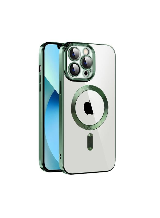 Zaboon Case For iPhone 13 Pro CD Texture Plating TPU MagSafe Phone Case with Lens Film - Image 1