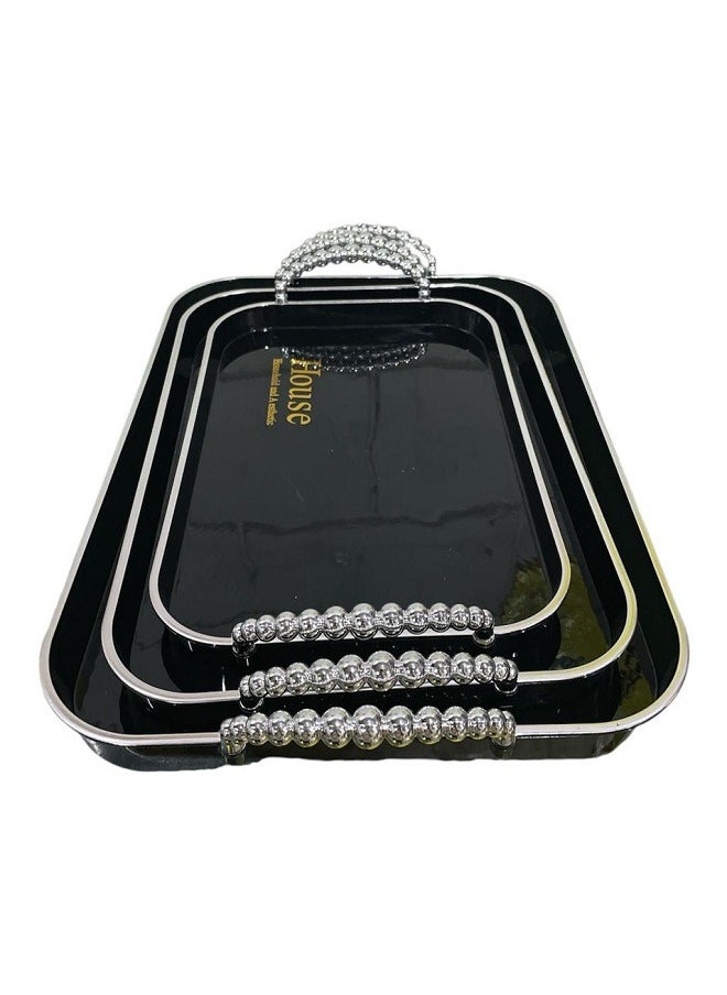 A set of 3 pieces luxury rectangular silver and black serving trays Black 10x101x10 cm - pzsku/Z60A65CEDB2FC08F1E7CFZ/45/_/1733141371/6bfe647d-c40b-492f-a6b9-b7b7474315d5