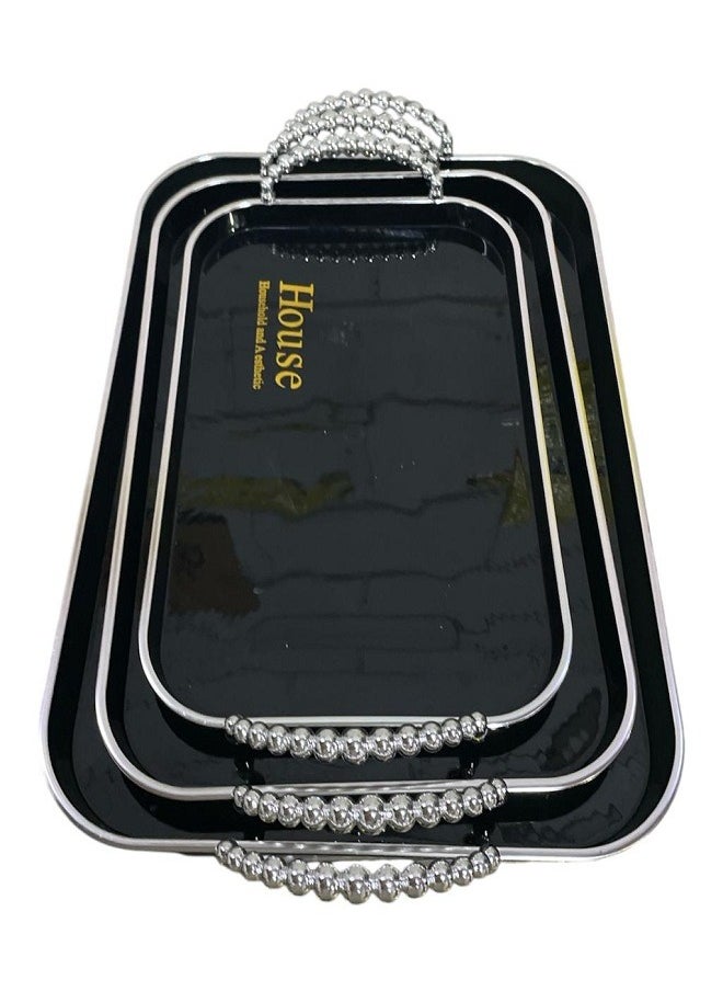 A set of 3 pieces luxury rectangular silver and black serving trays Black 10x101x10 cm - pzsku/Z60A65CEDB2FC08F1E7CFZ/45/_/1733141539/dec9c293-5c28-4118-9e26-eab682d0b15b