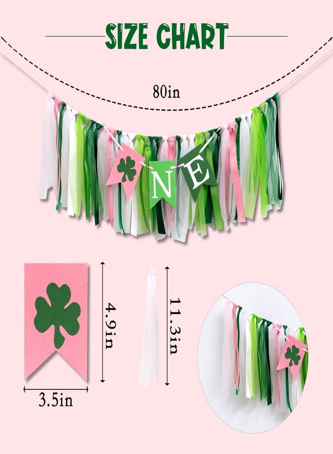 MUWEOL Lucky One High Chair Banner - St. Patrick's Day First Birthday Party Decorations,Clover Irish 1st Birthday Party Highchair Tutu, Clover One Theme Decor - Image 2