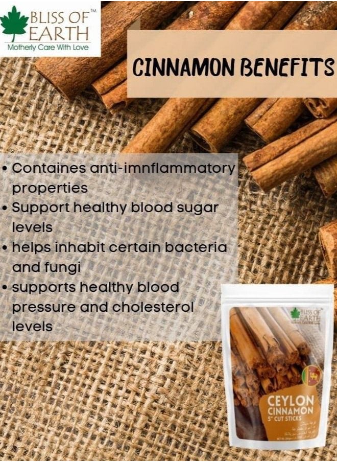 BLISS OF EARTH 400gm True Ceylon Cinnamon Sticks From Sri Lanka Whole Spice Dalchini  - Image 2