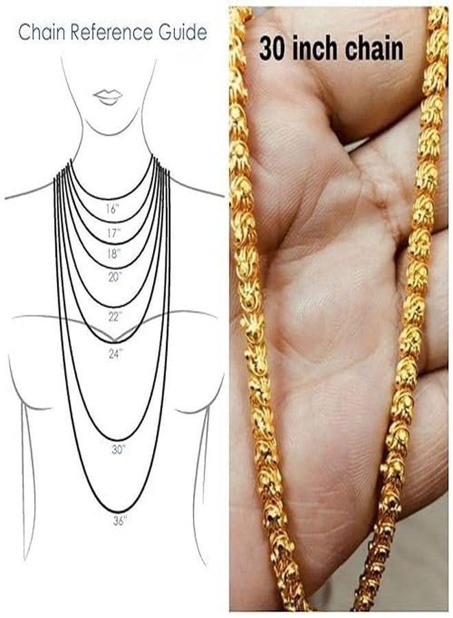 BARBUDDY 1 Gram Gold Plated Chandramukhi Chain Long Mala: A Stylish and Trendy Necklace for Men, Women, and Girls (30 Inch) - Image 4