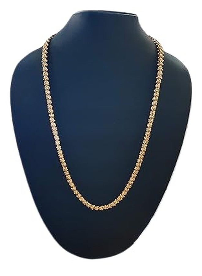 BARBUDDY 1 Gram Gold Plated Chandramukhi Chain Long Mala: A Stylish and Trendy Necklace for Men, Women, and Girls (30 Inch) - Image 3