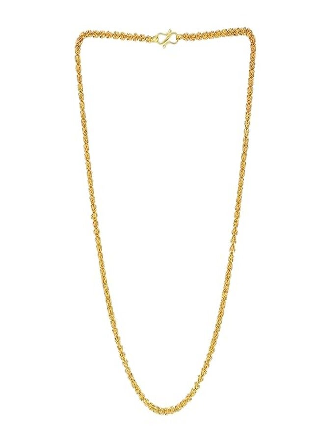 BARBUDDY 1 Gram Gold Plated Chandramukhi Chain Long Mala: A Stylish and Trendy Necklace for Men, Women, and Girls (30 Inch) - Image 1