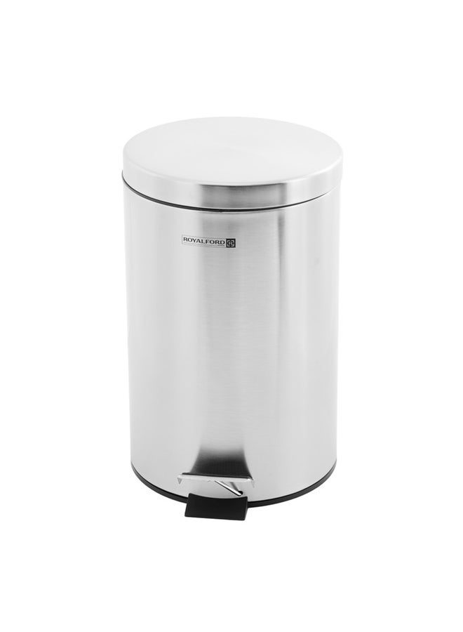Royalford Trash Basket With Pedal Silver 12Liters - Image 1