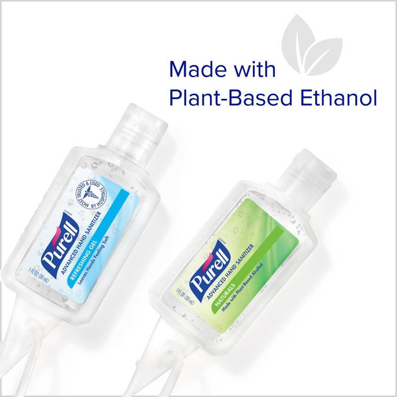 Purell باقة متنوعة من معقم اليدين بيوريل المتقدم، طبيعي وجيل منعش، زجاجة بحجم 1 أونصة للسفر مع غطاء قابل للطي وحامل جلي، (عبوة من 8) - 3900-09-ECSC - Image 5