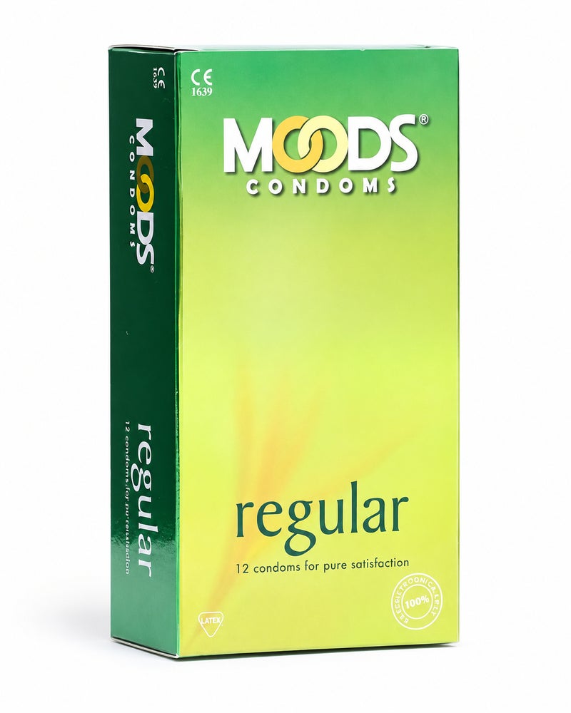 Regular Condoms, Lubricated Natural Latex Barrier Protection, Pack of 12