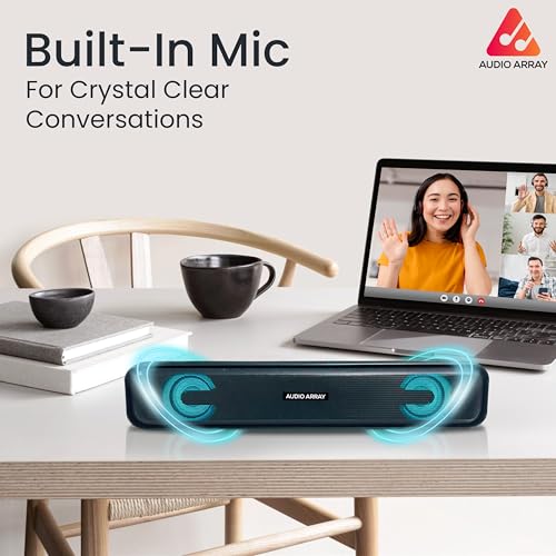 Audio Array SB-01 25W | 2.0 Sound Bar Speaker | BT v5.3 AUX, USB, TF Card, TWS Connectivity | Inbuilt FM Radio | Build in Mics | Dynamic LED Lights - Image 3