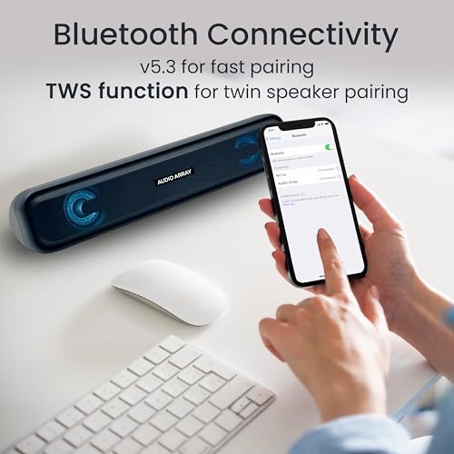 Audio Array SB-01 25W | 2.0 Sound Bar Speaker | BT v5.3 AUX, USB, TF Card, TWS Connectivity | Inbuilt FM Radio | Build in Mics | Dynamic LED Lights - Image 4