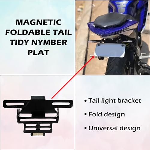 MIKANIX Premium Magnetic Foldable Tail Tidy Number Plate Holder for All Bikes - Image 5