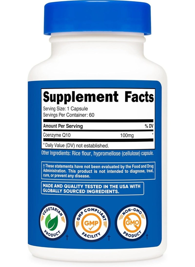 Nutricost CoQ10 100 ملغ، 60 كبسولة نباتية، 60 حصة - إنزيم Q10 - Image 2