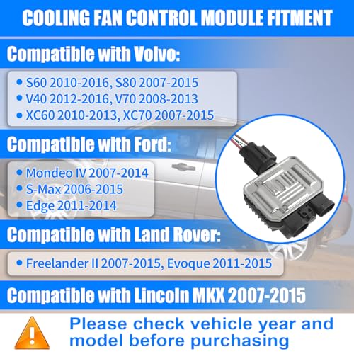 KAVIUS Cooling Fan Control Module Upgraded w/Connector Compatible with Volvo S60 S80 V60 V70 XC60 XC70 Compatible with Evoque Freelander II Compatible with Ford Mondeo Replace OE 940009402 940004204 - Image 2