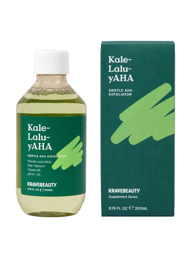 Ginity Kale-Lalu-yAHA, Gentle 5.25% AHA Exfoliator, Contains Glycolic Acid & Hyaluronic Acid, Unclogs Pores and Hydrates Skin, Vegan & Cruelty Free, 6.76 fl oz - Image 1