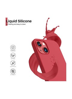 Generic Compatible with iPhone 13 Case 6.1, Slim Liquid Silicone 3 Layers Full Covered Soft Gel Rubber Case Cover 6.1 inch-Red  - Image 3
