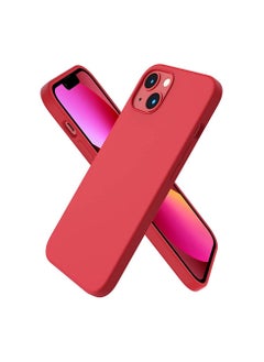 Generic Compatible with iPhone 13 Case 6.1, Slim Liquid Silicone 3 Layers Full Covered Soft Gel Rubber Case Cover 6.1 inch-Red  - Image 1