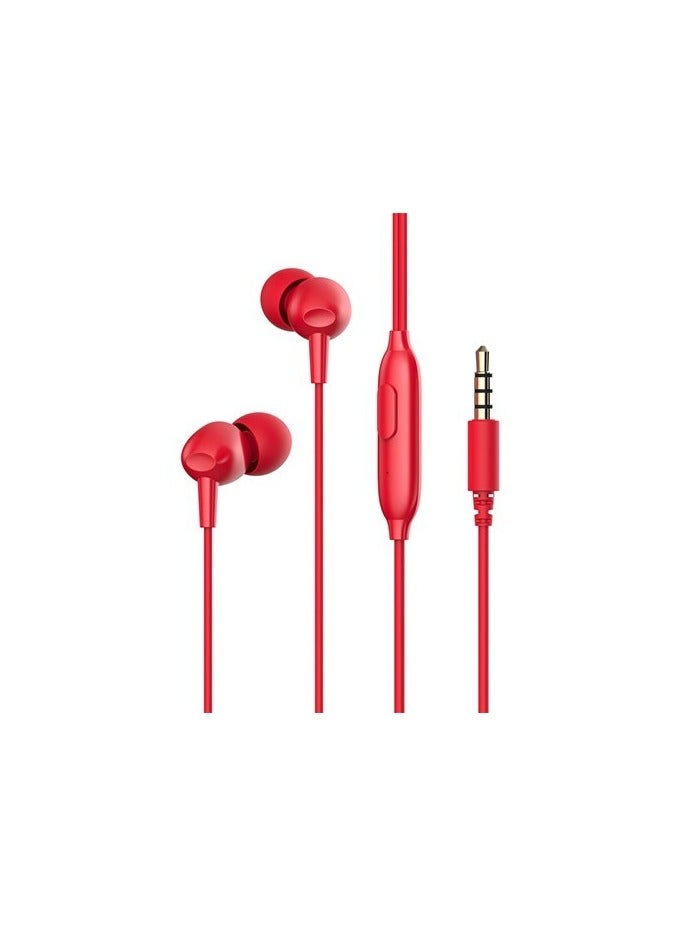 هافيت سماعات اذن قرصية مع ميكروفون HV-E48P من هافيت، سلكي، داخل الأذن، أحمر - Image 1