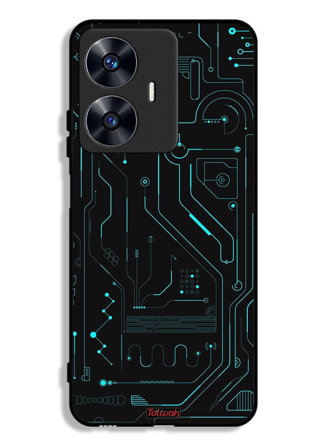Tolwak غطاء حماية لهاتف Realme C55 - فن رقمي - دوائر - تصميم بسيط - عرض متعدد - Image 1