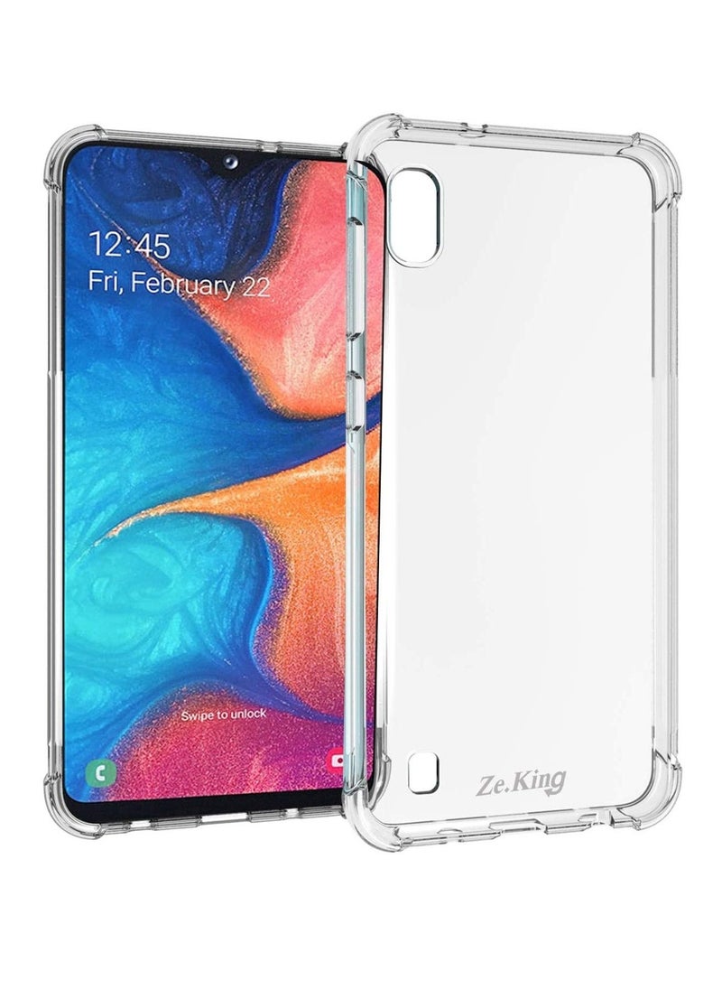 غطاء حماية لجهاز سامسونج جالاكسي A10 مع امتصاص للصدمات وحواف مرنة شفاف (واضح) - Image 1