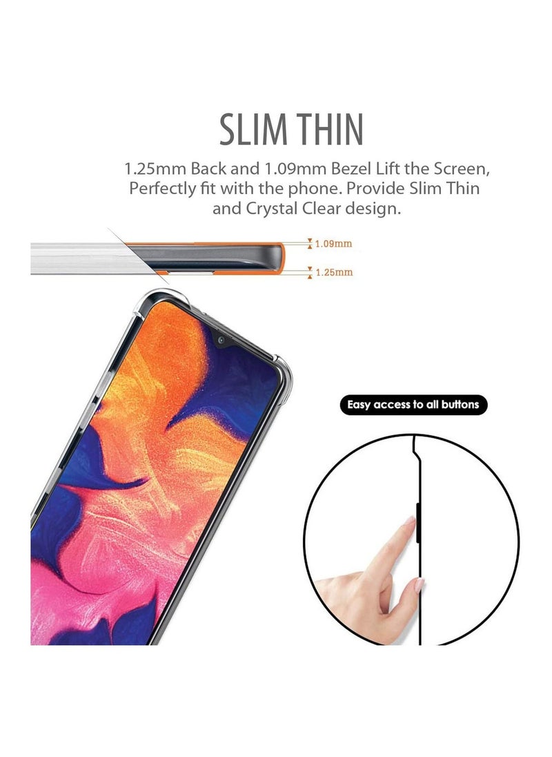 غطاء حماية لجهاز سامسونج جالاكسي A10 مع امتصاص للصدمات وحواف مرنة شفاف (واضح) - Image 2