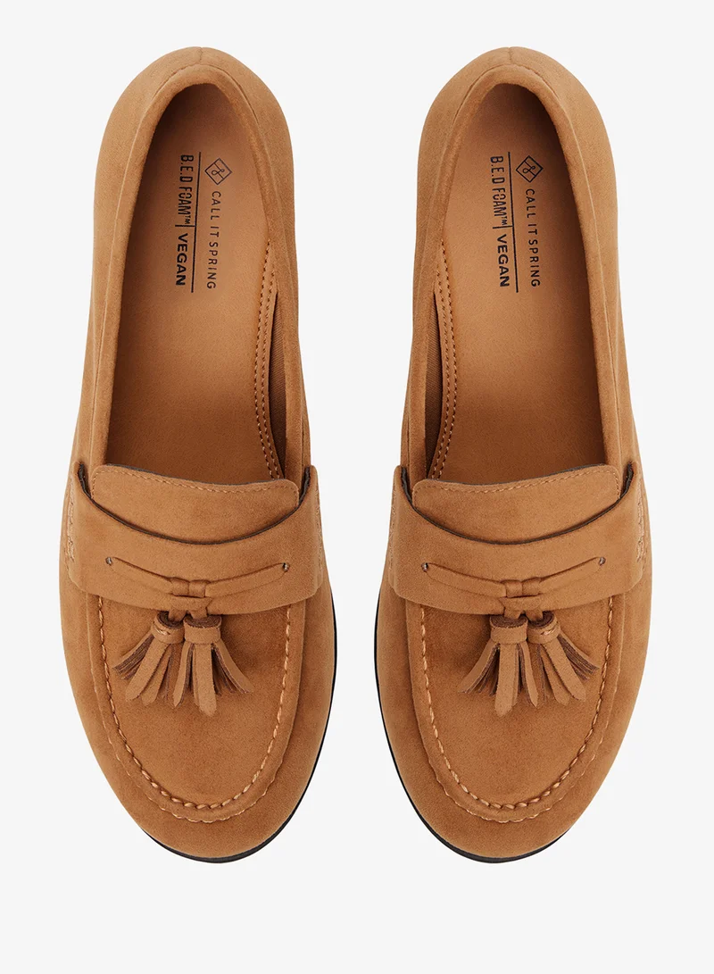 Call it Spring DARK BEIGE Tibbie Loafers for Women | Best Price UAE