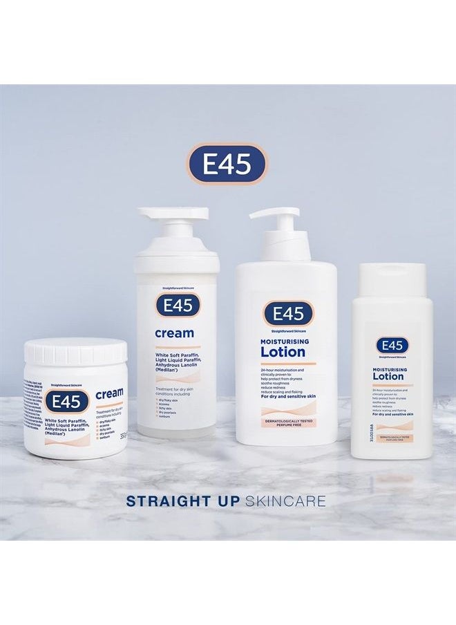 e45 - Eucalyptus Scented Cream, 500g - Whole Body Moisturizer for Dry Skin & Eczema Relief, Paraffin Enriched - Image 1