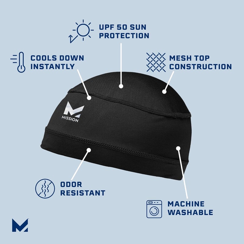 Mission Cooling Helmet Liner - Lightweight & Breathable - Cools Up to 2 Hours - UPF 50 Sun Protection - Machine Washable - Image 2