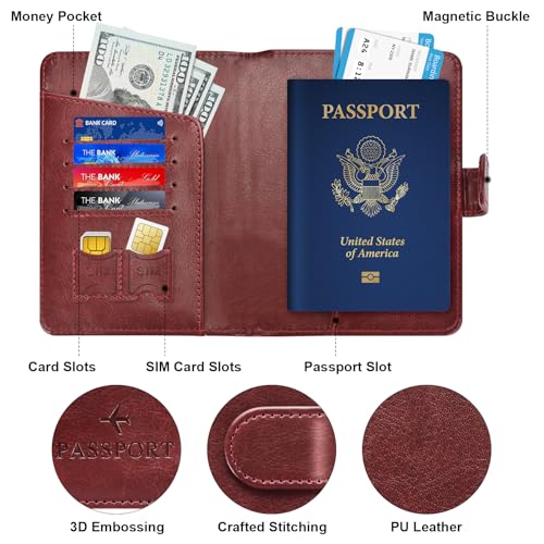 Herain Passport Holder for Travel Cruise Essentials, Passport Cover Wallet Case Women Men, RFID Passports Book Holders Travels Gifts Must Haves Accessories - Image 4