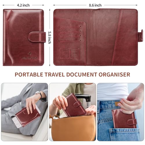 Herain Passport Holder for Travel Cruise Essentials, Passport Cover Wallet Case Women Men, RFID Passports Book Holders Travels Gifts Must Haves Accessories - Image 3