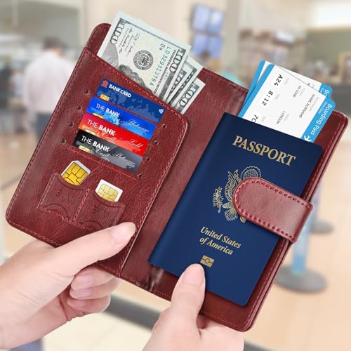 Herain Passport Holder for Travel Cruise Essentials, Passport Cover Wallet Case Women Men, RFID Passports Book Holders Travels Gifts Must Haves Accessories - Image 2