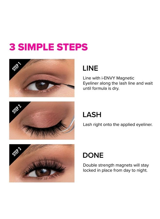 KISS i Envy Magnetic Eyeliner Wind Resistant, Last Up To 16hrs - Image 3