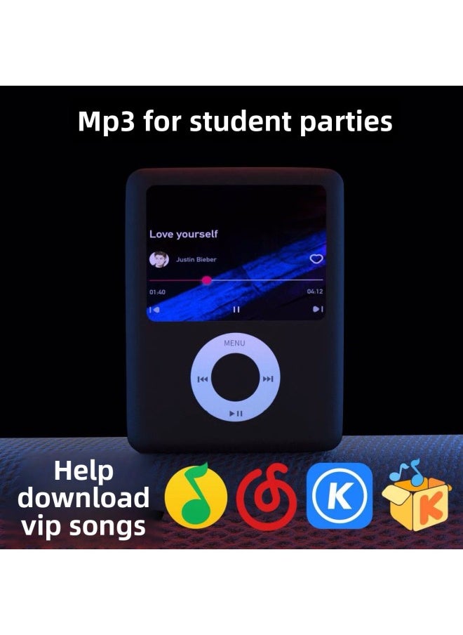 Generic - Mp3 Specifies To Download Vip Songs Small Walkman High School Students English Listening Reading Novels Recording Card Bluetooth-Body Color:Blue [without Bluetooth]-Memory Capacity:64gb-official Standard + 500 Vip Songs - Image 1