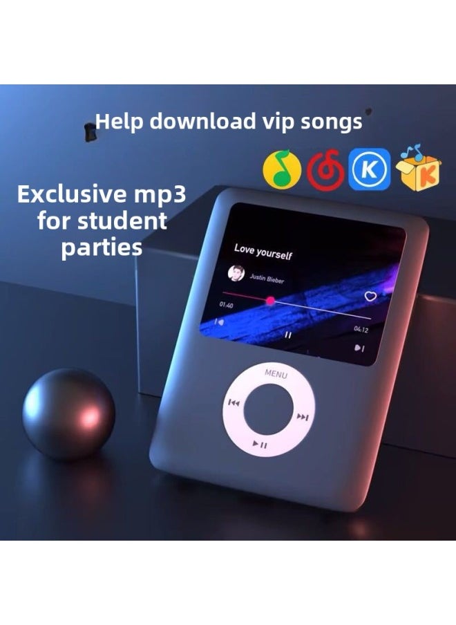 Generic - Mp3 Specifies To Download Vip Songs Small Walkman High School Students English Listening Reading Novels Recording Card Bluetooth-Body Color:Blue [without Bluetooth]-Memory Capacity:64gb-official Standard + 500 Vip Songs - Image 1