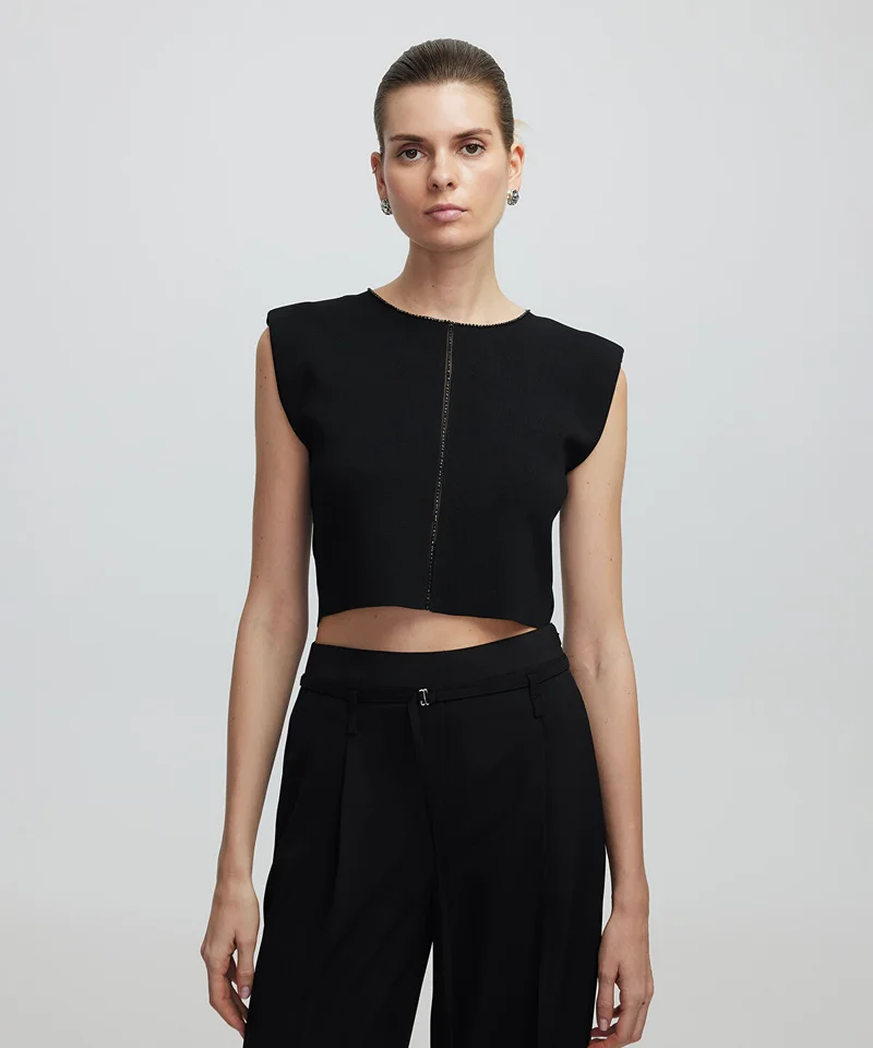 ابيكول Knit Top With Rhinestones