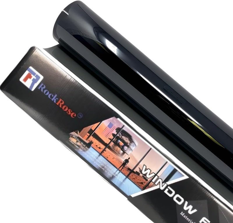 RockRose 20 Premium Carbon Car Window Tint Film 20 in x 10FT 2PLY Charcoal Privacy Film UV Heat Blocking Tint for Car or Home Adhesive Film Easy Shrink Plotter Friendly Pro Grade