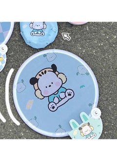 Thoraya Foldable Round Fans Polyester Cartoon Lightweight Round Folding Hand Fan for Summer Hot Days  - Image 5