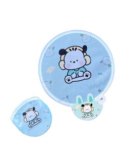 Thoraya Foldable Round Fans Polyester Cartoon Lightweight Round Folding Hand Fan for Summer Hot Days  - Image 2