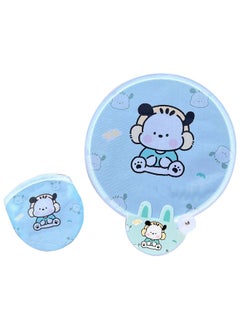 Thoraya Foldable Round Fans Polyester Cartoon Lightweight Round Folding Hand Fan for Summer Hot Days  - Image 4