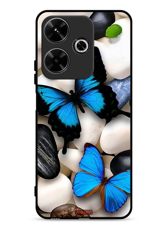 Tolwak Xiaomi Redmi 13 4G Protective Case Cover Butterflies On Stones - Image 1