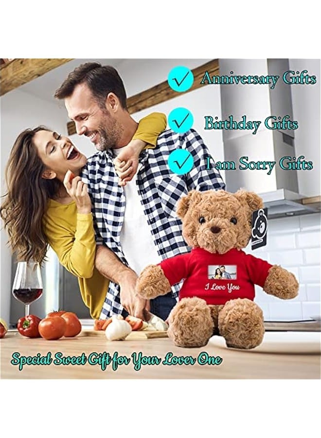 Personalized Gifts for Women Men Stuffed Bear Plush Toys with ized Text, Personalized Teddy Bear with T-Shirt as for  s Day Birthday (13 inch-Text+Photo)  - Image 5