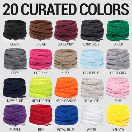 Miscly Flat Shoe Laces for Sneakers, Multiple Lengths and Colors Available - Brown, 27″ (69 CM) - Image 3