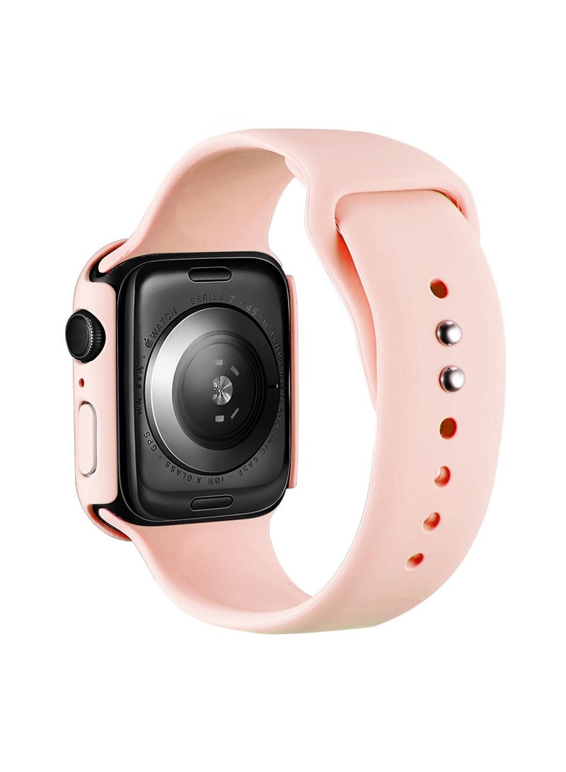 GULFLINK Silicone Watchbands 220mm Length with Protective Case Cover for Apple iWatch 7 45mm - Image 2