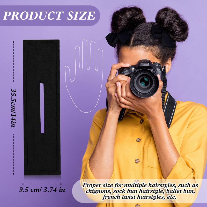 Syhood 4 Pieces Deft Hair Bun Maker Doughnut Hair Bun French Hairstyle(Black, White, Khaki, Pink) - Image 2