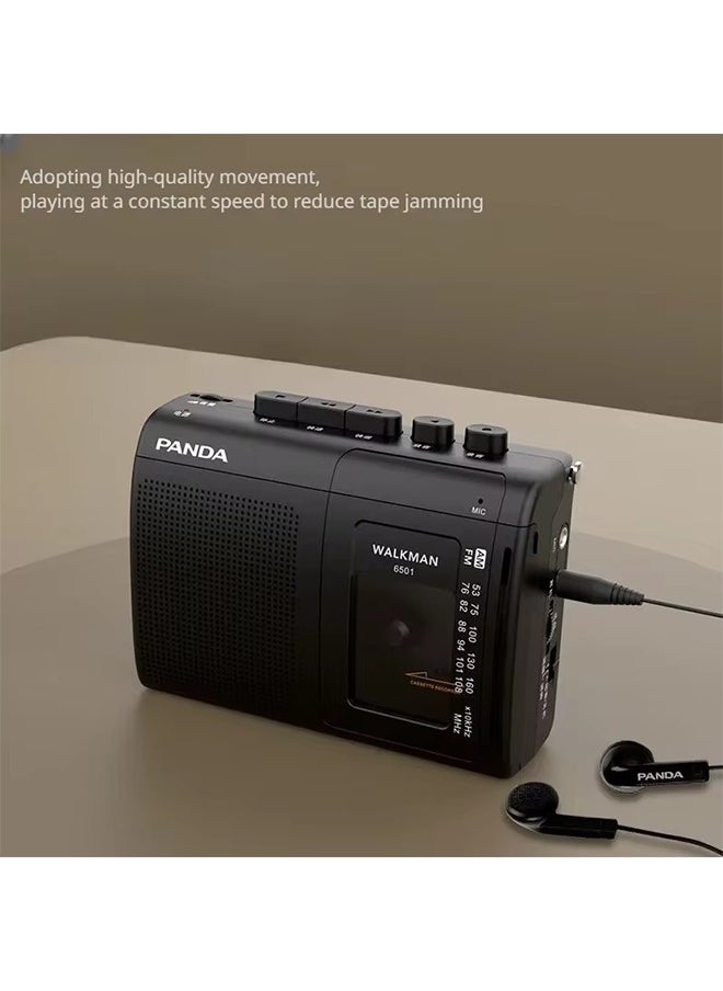 Panda Portable Tape AM/FM Radio Retro Cassette Music Player Walkman Tape Recorders With Loudspeaker Support 3.5mm Headphone Play  - Image 3
