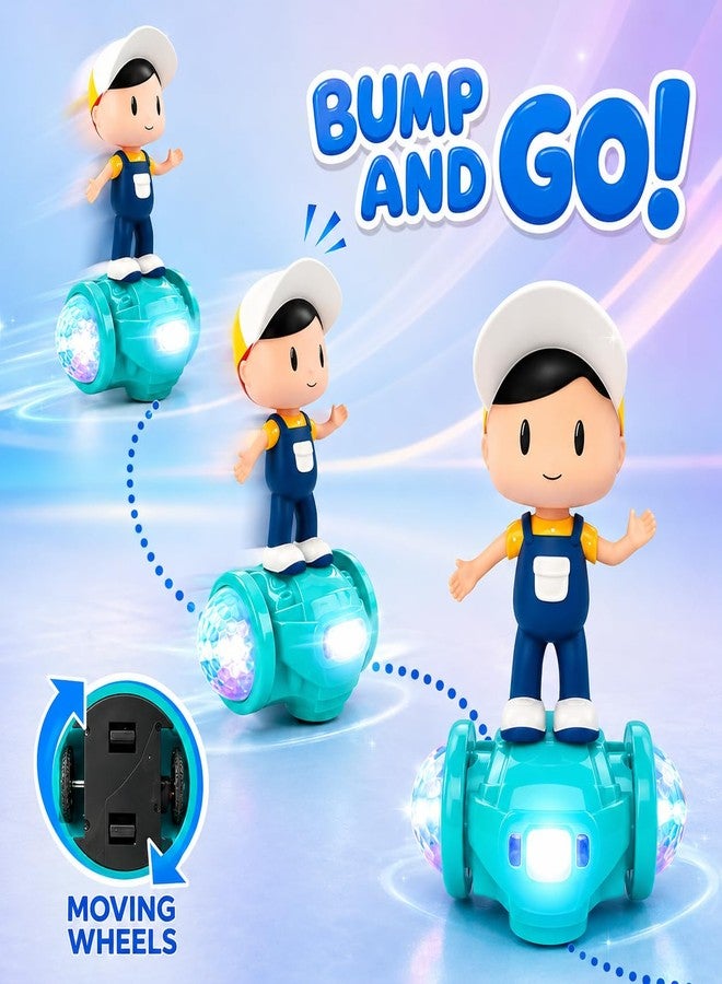 MARVELSTORE Musical Dancing Boy Toy for Kids, 360° Rotating Bump & Go Action Toy with Flashing Lights & Music, Musical Toy for Toddlers & Babies, Birthday Gift for Boys & Girls 1+ Years - Image 4