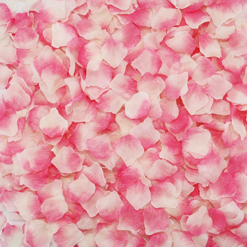 CODE FLORIST 2200 PCS Silk Flower Rose Petals for Wedding Decorations (Light Pink&White)