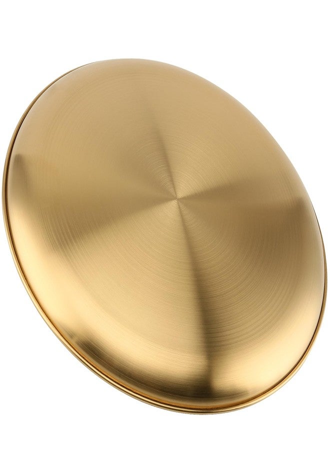 JOIKIT 6 Pack 12 Inch Gold Stainless Steel Plate, Round Metal Dinner Plates, Kitchenware Dinner Dishes Serving Tray Large Camping Plates for BBQ, Snack, Food Serving, Dishwasher Safe - Image 5