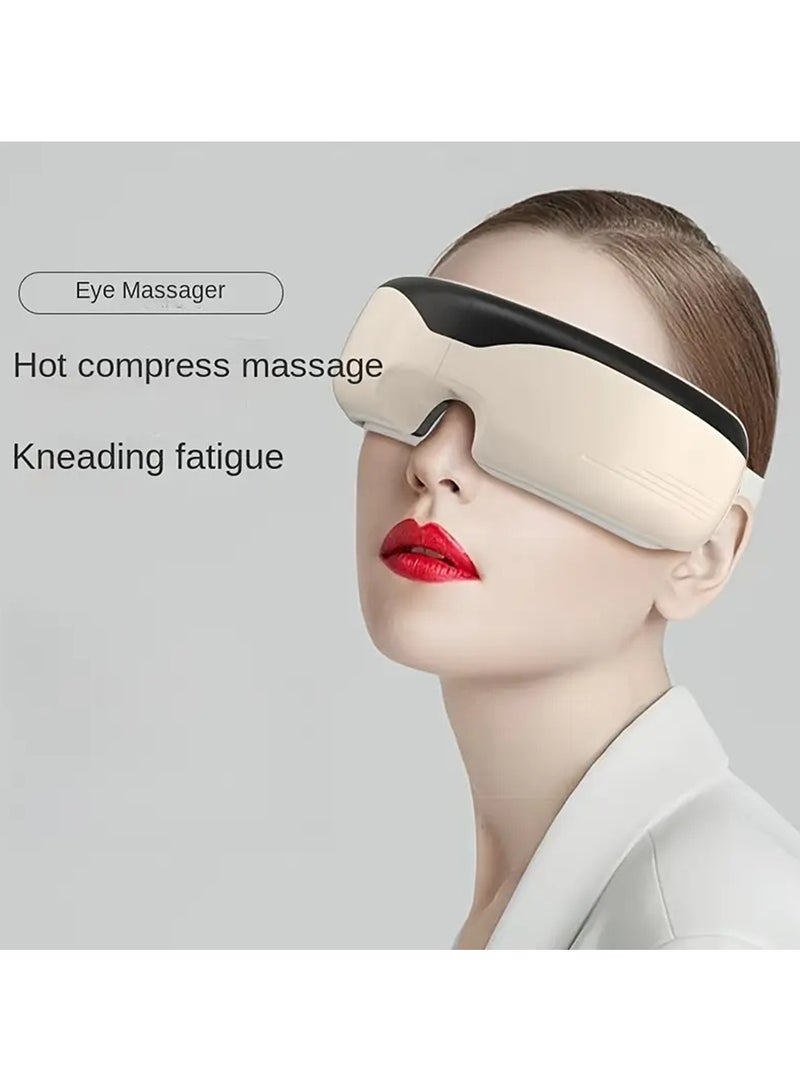 Hihonor A Smart Rechargeable Eye Heating Pad, a Foldable And Portable Device for Eye Heat Therapy, Featuring a Vibration Massage Function, Equipped with a 1200Mah Battery. Making It a Perfect Gift, Beige  - Image 3